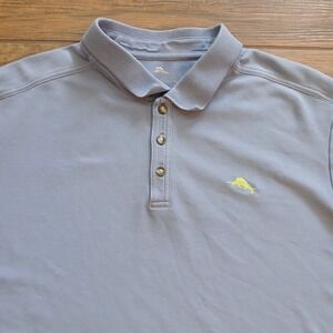 Tommy Bahama Polo Mens‎ Extra Large Light Blue Golf Supima Cotton Blend Casual